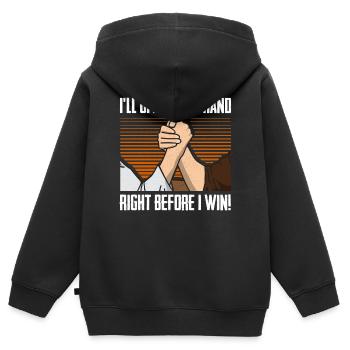 Armdrücken Armdrücker - Kinder Premium Organic Zip Hoodie - Schwarz - Hinten - AI Model Kid Male (0cm)