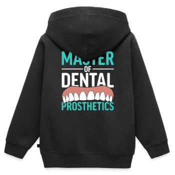 Technicien dentaire Master De Prothèses Dentaires - Sweat Premium à capuche zippé enfant bio - noir - Dos - AI Model Kid Male (0cm)