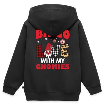 Bingo Liebe Mit Meinen Gnomies Buffalo Plaid Bingo - Kinder Premium Organic Zip Hoodie - Schwarz - Hinten - AI Model Kid Male (0cm)