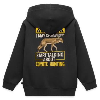 Coyote Hunter Yote - Sweat Premium à capuche zippé enfant bio - noir - Dos - AI Model Kid Male (0cm)