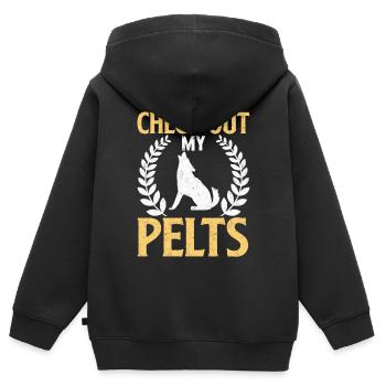 Coyote Hunt Coyote Hunter Yote - Sweat Premium à capuche zippé enfant bio - noir - Dos - AI Model Kid Male (0cm)