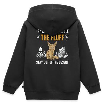 Les renards Fennek peuvent interagir avec les animaux moelleux - Sweat Premium à capuche zippé enfant bio - noir - Dos - AI Model Kid Male (0cm)
