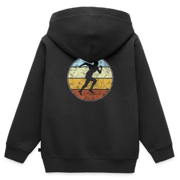 Jogging Rétro - Sweat Premium à capuche zippé enfant bio - noir - Dos - AI Model Kid Male (0cm)
