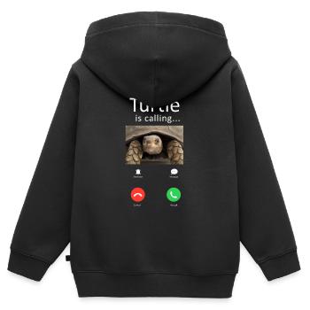 Sea Turtle Tortoise Phone Display - Kinder Premium Organic Zip Hoodie - Schwarz - Hinten - AI Model Kid Male (0cm)