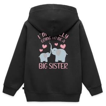 I´m Finally Going To Be A Big Sister - Kinder Premium Organic Zip Hoodie - Schwarz - Hinten - AI Model Kid Male (0cm)