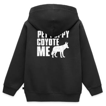 Kojotenjagd Kojotenjäger Yote - Kinder Premium Organic Zip Hoodie - Schwarz - Hinten - AI Model Kid Male (0cm)