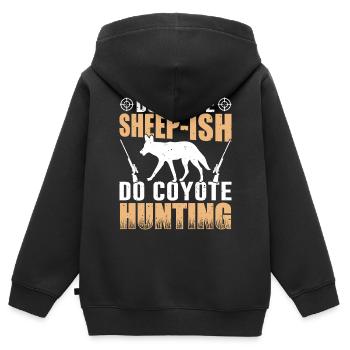Coyote Hunter Yote - Sweat Premium à capuche zippé enfant bio - noir - Dos - AI Model Kid Male (0cm)