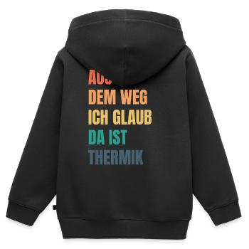 Ich Glaub Da ist Thermik RC Segelflieger - Kinder Premium Organic Zip Hoodie - Schwarz - Hinten - AI Model Kid Male (0cm)