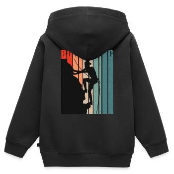 Indoor Climbing Bouldering Sport Climbing Climber - Kids Premium Organic Zip-up Hoodie - black - Back - AI Model Kid Male (0cm)