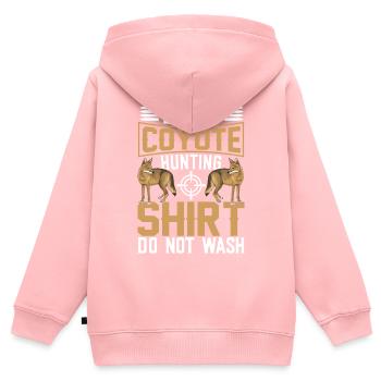 Coyote Hunter Yote - Sweat Premium à capuche zippé enfant bio - rose - Dos - AI Model Kid Female (0cm)