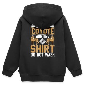 Coyote Hunter Yote - Sweat Premium à capuche zippé enfant bio - noir - Dos - AI Model Kid Male (0cm)