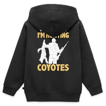 Coyote Hunt Coyote Hunter Yote - Sweat Premium à capuche zippé enfant bio - noir - Dos - AI Model Kid Male (0cm)