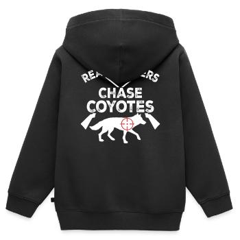 Coyote Hunt Coyote Hunter Yote - Sweat Premium à capuche zippé enfant bio - noir - Dos - AI Model Kid Male (0cm)
