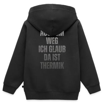 Ich Glaub Da ist Thermik RC Segelflieger - Kinder Premium Organic Zip Hoodie - Schwarz - Hinten - AI Model Kid Male (0cm)