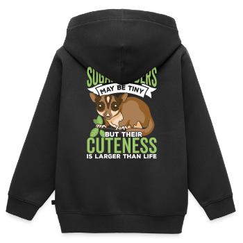 Sugar Gliders Cute Sugar Glider Owner - Sweat Premium à capuche zippé enfant bio - noir - Dos - AI Model Kid Male (0cm)