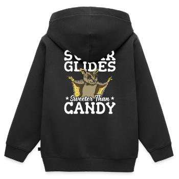 Planeur de sucre plus sucré que les planeurs de sucre de bonbon - Sweat Premium à capuche zippé enfant bio - noir - Dos - AI Model Kid Male (0cm)