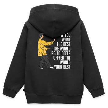 Tai Chi If You Want The Best Taiji Tai Chi Lover - Kinder Premium Organic Zip Hoodie - Schwarz - Hinten - AI Model Kid Male (0cm)