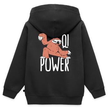 Tai Chi Qi Power Martial Arts Taiji Tai Chi Lover - Kids Premium Organic Zip-up Hoodie - black - Back - AI Model Kid Male (0cm)