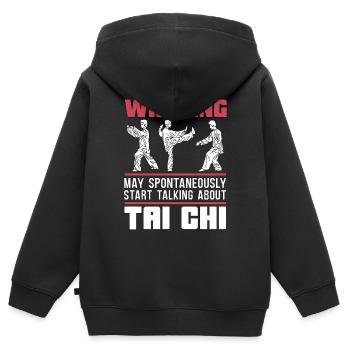 Tai Chi Warning May Spontaneously Start Taijiquan - Kinder Premium Organic Zip Hoodie - Schwarz - Hinten - AI Model Kid Male (0cm)