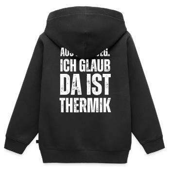 Ich Glaub Da ist Thermik RC Segelflieger - Kinder Premium Organic Zip Hoodie - Schwarz - Hinten - AI Model Kid Male (0cm)