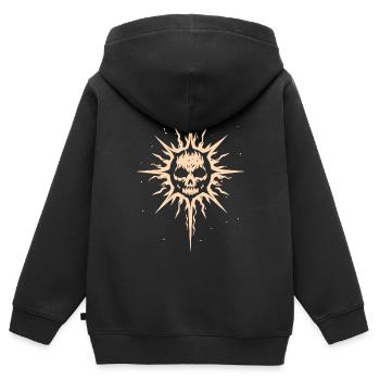 Totenkopf Tribal Tiki Retro Maske - Kinder Premium Organic Zip Hoodie - Schwarz - Hinten - AI Model Kid Male (0cm)