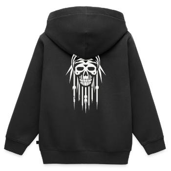 Totenkopf Tribal Tiki Retro Maske - Kinder Premium Organic Zip Hoodie - Schwarz - Hinten - AI Model Kid Male (0cm)