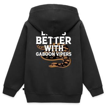 Snake owners - Kids Premium Organic Zip-up Hoodie - black - Back - AI Model Kid Male (0cm)