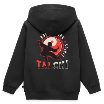 Tai Chi Body Mind Spirit Tai Chi Meditation Qigong - Kids Premium Organic Zip-up Hoodie - black - Back - AI Model Kid Male (0cm)