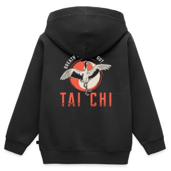 Tai Chi Breath In Flow Out Taichi Meditation Taiji - Kinder Premium Organic Zip Hoodie - Schwarz - Hinten - AI Model Kid Male (0cm)