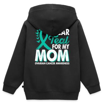 Tragen Sie Blaugrün Für Den Monat Zur - Kinder Premium Organic Zip Hoodie - Schwarz - Hinten - AI Model Kid Male (0cm)