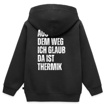 Ich Glaub Da ist Thermik RC Segelflieger - Kinder Premium Organic Zip Hoodie - Schwarz - Hinten - AI Model Kid Male (0cm)