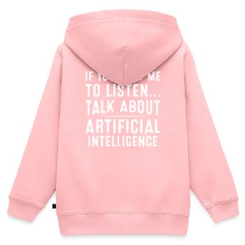 Parlez d’intelligence artificielle - Sweat Premium à capuche zippé enfant bio - rose - Dos - AI Model Kid Female (0cm)