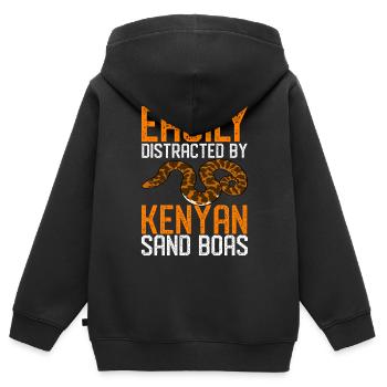 Propriétaires de serpents - Sweat Premium à capuche zippé enfant bio - noir - Dos - AI Model Kid Male (0cm)