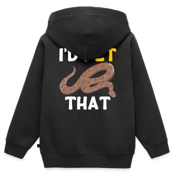 Kenya Sand Boa Snake Propriétaire - Sweat Premium à capuche zippé enfant bio - noir - Dos - AI Model Kid Male (0cm)