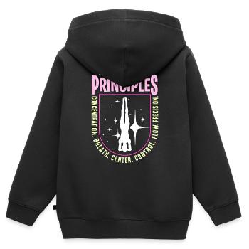 Pilates Principles Concentration Breath Meditation - Kids Premium Organic Zip-up Hoodie - black - Back - AI Model Kid Male (0cm)