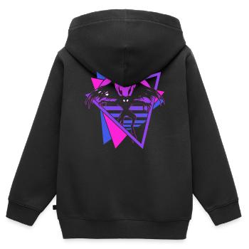 Mothman Krypto Kryptozoologie Retro - Kinder Premium Organic Zip Hoodie - Schwarz - Hinten - AI Model Kid Male (0cm)