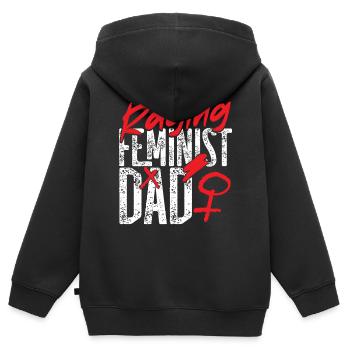 Feminist Dad Raging Feminist Dad - Kinder Premium Organic Zip Hoodie - Schwarz - Hinten - AI Model Kid Male (0cm)