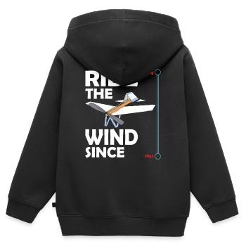 National Ride the Wind Day - Kids Premium Organic Zip-up Hoodie - black - Back - AI Model Kid Male (0cm)