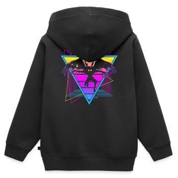 Mothman Krypto Kryptozoologie Retro - Kinder Premium Organic Zip Hoodie - Schwarz - Hinten - AI Model Kid Male (0cm)