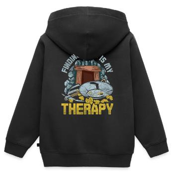 Prospecteurs d’or, chercheurs d’or, chercheurs d’or - Sweat Premium à capuche zippé enfant bio - noir - Dos - AI Model Kid Male (0cm)