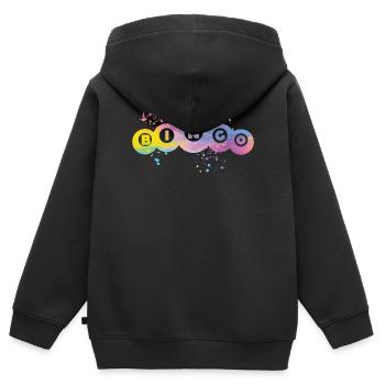 Bingo Bälle Farbsprotzer Frauen Männer Bingo - Kinder Premium Organic Zip Hoodie - Schwarz - Hinten - AI Model Kid Male (0cm)