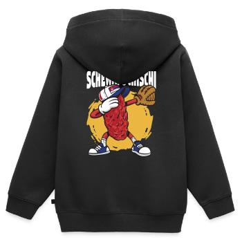 Shevapshishi - Cevapcici Balkan cuisine Balkan - Sweat Premium à capuche zippé enfant bio - noir - Dos - AI Model Kid Male (0cm)