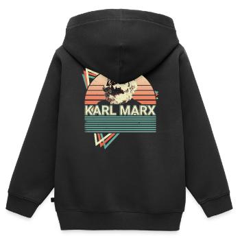 Sozialistisch Sozialismus Kommunistisch Kommunismu - Kinder Premium Organic Zip Hoodie - Schwarz - Hinten - AI Model Kid Male (0cm)