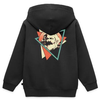 Karl Marx Sozialistischer Sozialismus Kommunistisc - Kinder Premium Organic Zip Hoodie - Schwarz - Hinten - AI Model Kid Male (0cm)
