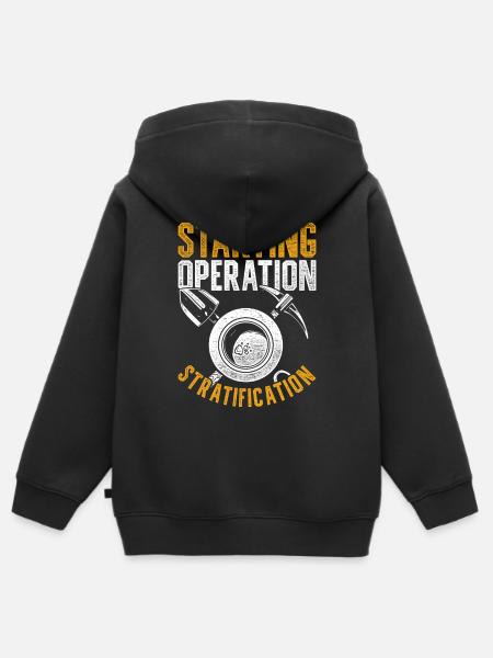 Goldsucher Starting Operation Stratification - Kinder Premium Organic Zip Hoodie - Schwarz