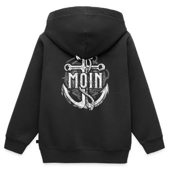 Moin Norddeutschland - Kinder Premium Organic Zip Hoodie - Schwarz - Hinten - AI Model Kid Male (0cm)