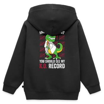 Anesthésiste Voir mon dossier K.O. Anesthésiologie - Sweat Premium à capuche zippé enfant bio - noir - Dos - AI Model Kid Male (0cm)