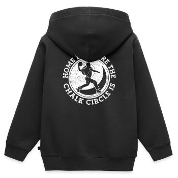 Lancer du poids Lancer du poids - Sweat Premium à capuche zippé enfant bio - noir - Dos - AI Model Kid Male (0cm)