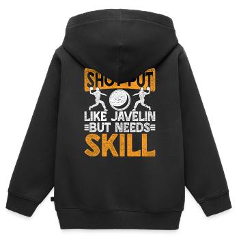Lancer du poids Lancer du poids - Sweat Premium à capuche zippé enfant bio - noir - Dos - AI Model Kid Male (0cm)