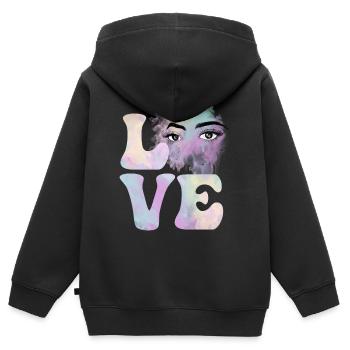 Cosmétologue Cosmétologie Maquillage Cils - Sweat Premium à capuche zippé enfant bio - noir - Dos - AI Model Kid Male (0cm)